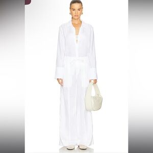 NWT A.L.C. Wide Leg Holden Linen Drawstring Pants Size 2 $325 Revolve FWRD